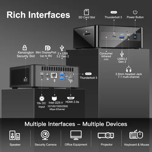 Vista 4 de Nuc 11 con Intel Core i7-1165G7, RAM de 32 GB, SSD PCle de 1 TB, caché de 12 MB, Intel Nuc de hasta 4.70 GHz con WiFi 6, Bluetooth, compatibilidad