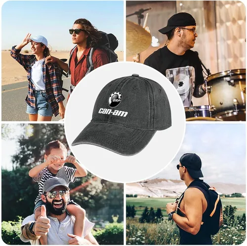 Vista 5 de Sombrero de esqueleto para hombres y mujeres, gorra de béisbol negra divertida sombrero de papá ajustable vintage sombrero de camionero verano