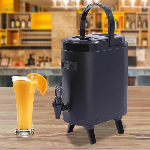 Vista 5 de Dispensador de bebidas aislado, dispensador de bebidas frías y calientes de acero inoxidable de 8 litros/2.11 galones, dispensador de bebidas