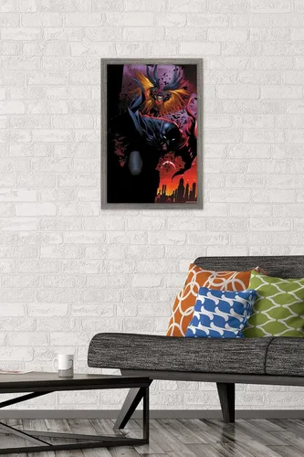Vista 2 de Trends International DC Comics Batman - Póster de pared de ataque de Batman y Robin, 22.4 pulgadas de largo x 14.7 pulgadas, versión enmarcada