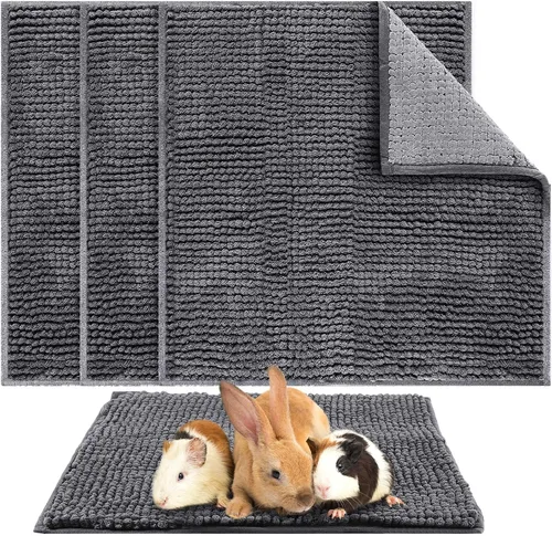 Vista 18 de Amylove 4 piezas de forro para jaula de conejillo de indias, ropa de cama para conejillo de indias, alfombrilla para puerta de perro para patas