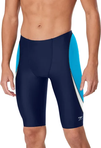 Vista 33 de Speedo Endurance+ - Traje de baño para hombre con colores del equipo empalmados chispa negro/azul