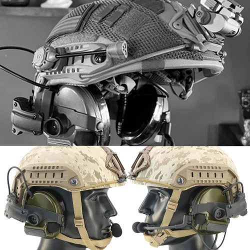 Vista 2 de Auriculares tácticos HEARFALCOM COMAT III Adaptador táctico para carril ARC de casco Adaptador de carril ARC de casco táctico versión no militar