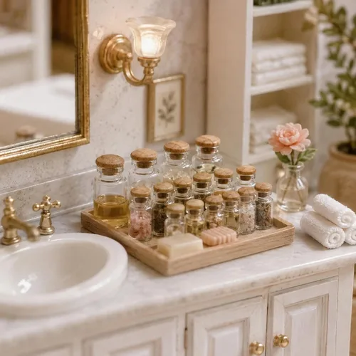 Vista 4 de LOGOFUN Botella de cristal miniatura de casa de muñecas con corcho de 24 piezas