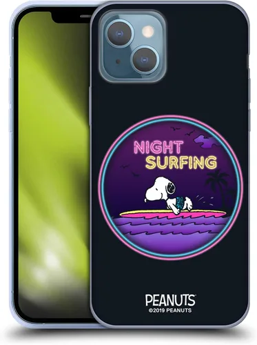 Vista 15 de Head Case Designs Funda de gel suave con licencia oficial de Peanuts Tropical Surf Snoopy Aloha Disco compatible con Apple iPhone 13 Mini Surf