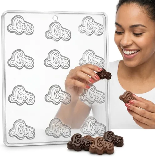 Vista 6 de Love Bite - Molde de caramelo de chocolate para el día de San Valentín 3025, 12 cavidades, 1.5 x 2 pulgadas Día de San Valentín, Boda