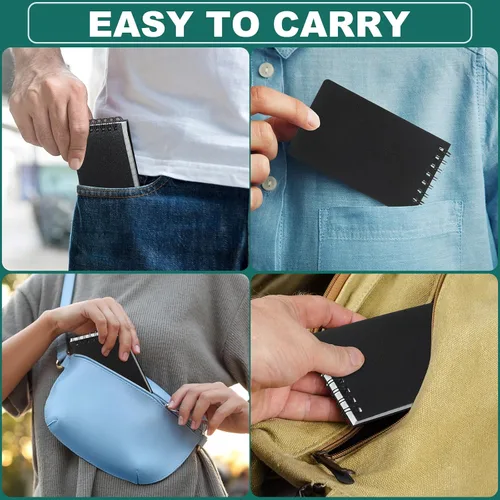 Vista 6 de Qilery 2 unidades de papel cuadriculado impermeable de 3 x 5 pulgadas, bloc de notas de bolsillo para todo tipo de clima, bloc de notas de policía