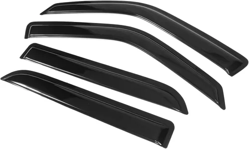 Vista 5 de IKON MOTORSPORTS, Visor para ventana compatible con Ford F-150 Crew Cab 01-03, 02-03 Lincoln Blackwood, protector de viento y lluvia de acrílico