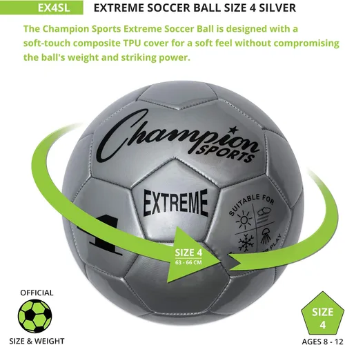 Vista 3 de Champion Sports Extreme Series - Pelota de fútbol compuesto Tamaños 3, 4, 5 en varios colores, 4