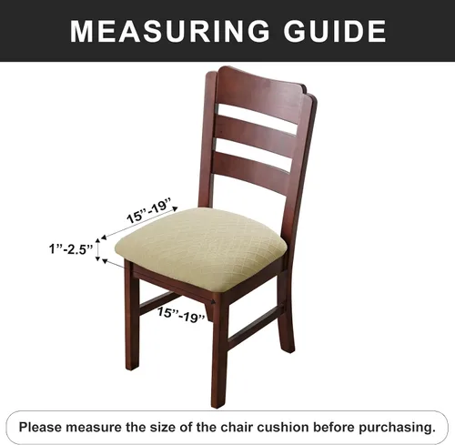 Vista 3 de Fundas de asiento impermeables para sillas de comedor, fundas para sillas de comedor y cocina (beige, 2 piezas) Jacquard Removable Machine