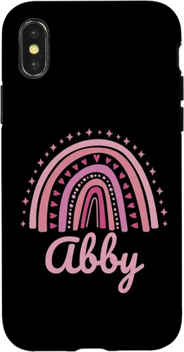 Vista 5 de Abby Name Personalized Funny Women Pink Rainbow Abby Case for iPhone 16