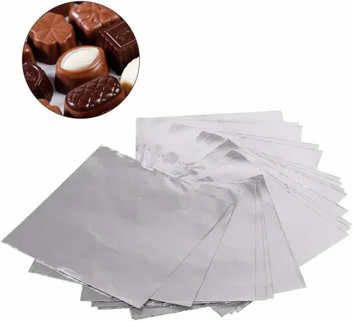 Vista 4 de Wowagoga Envoltorios de papel de aluminio para dulces, 6 x 6 pulgadas, papel de aluminio dorado, envoltorios de chocolate para dulces caseros