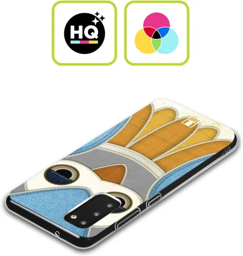 Vista 2 de Head Case Designs Blue Owl Patchwork Gel Case [Military Grade Protection] Compatible with Samsung Galaxy S21 FE 5G and Compatible with MagSafe