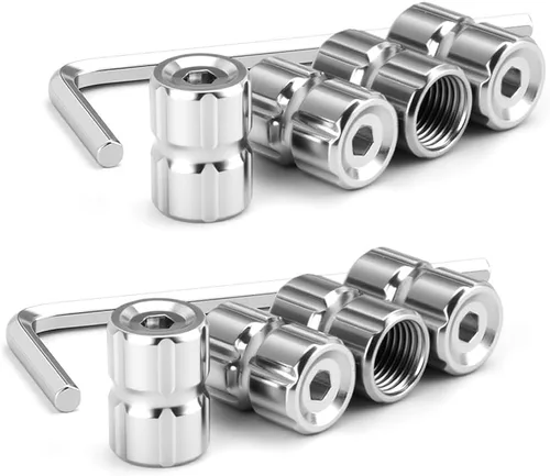 Vista 13 de Dsycar Paquete de 8 tapas de vástago de válvula de neumático de bloqueo con sello de goma, tapas de vástago de válvula de aluminio antirrobo