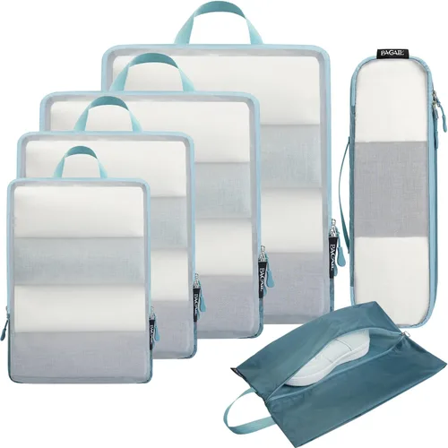 Vista 48 de BAGAIL 4 Set/6 Set Ultraligero Compresión Embalaje Cubos Organizador de Embalaje para Accesorios de Viaje Equipaje Maleta Mochila