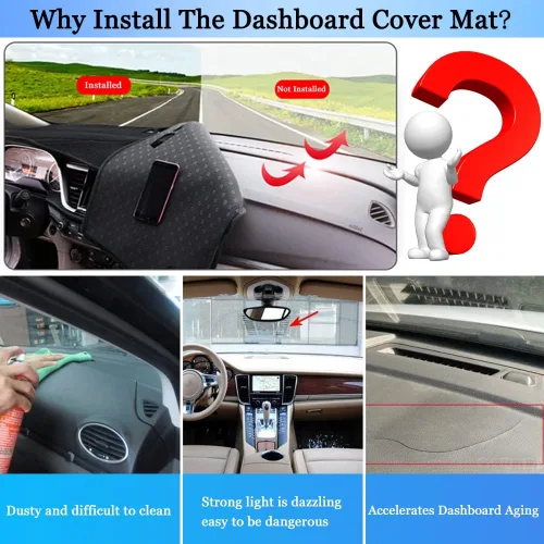 Vista 2 de Funda para salpicadero Tapete para salpicadero Alfombrilla para consola central personalizada Compatible con Ford Focus 2012-2018 (Sin altavoz)