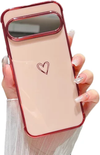 Vista 106 de ZTOFERA Funda diseñada para Google Pixel 7a, bonito diseño de corazones de amor con borde chapado y protección de lente de cámara, para Google Pixel