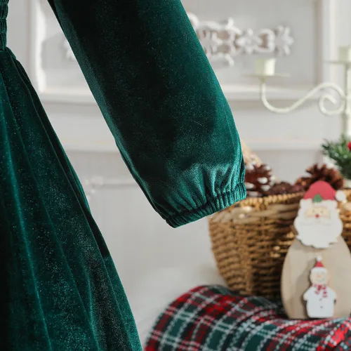 Vista 6 de ODIZLI Vestido mameluco de terciopelo para niñas y bebés, vestido de manga larga para otoño e invierno