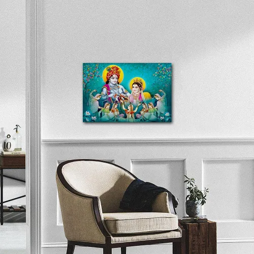 Vista 3 de Lienzo decorativo de pared para sala de estar, cuadros de dios hindúes, obras de arte modernas, decoración giclée, pósteres e impresiones de madera