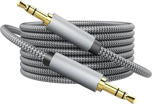 Vista 10 de Cable Auxiliar de 4 pies - Cable de Audio de 3,5 mm de Macho a Macho - Cable Auxiliar Trenzado de Nylon Jack de Estéreo (1/8") para Coche