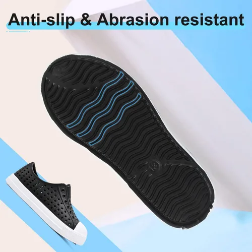 Vista 3 de QLZ Zapatos de agua para niños y niñas, sandalias de jardín, zapatos de goma, zapatos de playa, antideslizantes, ligeros, transpirables, de secado