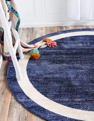 Vista 40 de Alfombra Unique Loom colección Del Mar - Maria (2,16 m x 3,05 m, Rectangular, Azul marino/ Marfil)
