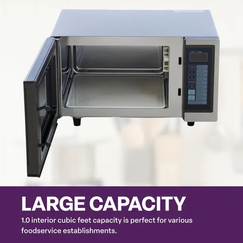 Vista 5 de A-to-Z Supply Microondas comerciales con control digital de almohadilla táctil, interior de 1 pie cúbico, acero inoxidable, 1000 vatios, aprobado