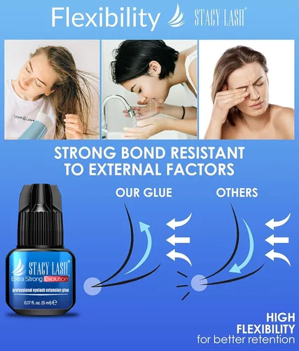 Vista 6 de STACY LASH Pegamento de extensión de pestañas de evolución extra fuerte (0.17 onzas líquidas/0.2 fl oz), secado de 0.5 a 1 segundo/retención – 8