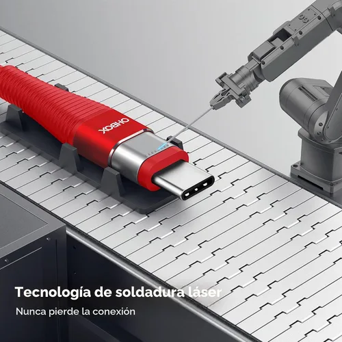 Vista 4 de ohbox Cable USB C a USB C de 3 pies, paquete de 3 cables USB C a C de carga Rojo