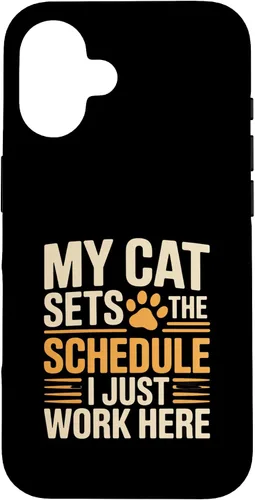 Vista 30 de My Cat Sets The Schedule Cat Humor Case for iPhone 17