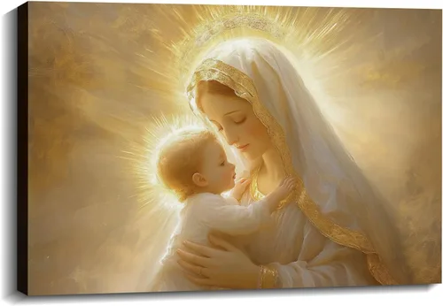 Vista 14 de Arte de pared de Jesús y cardenal, decoración de Cristo, cuadro enmarcado de Dios, pintura cristiana, inspiración religiosa, impresiones en lienzo