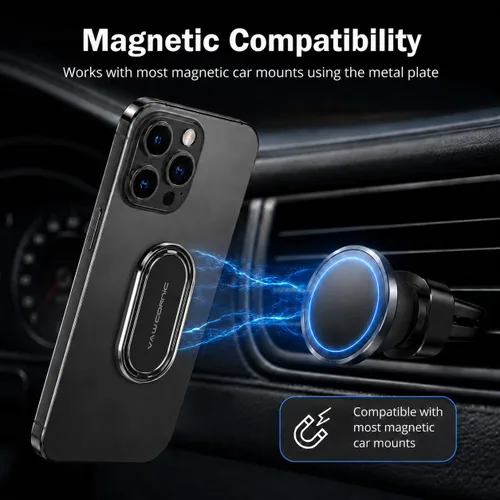 Vista 5 de VAWcornic Soporte para anillo de teléfono, soporte de dedo giratorio de doble dirección de 540° para iPhone, Samsung, Huawei Smartphone, Tablet