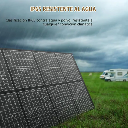 Vista 4 de Paneles solares portátiles de 100 vatios, panel solar plegable de 100 W para estación de energía, camping, senderismo, vida fuera de la red, paneles