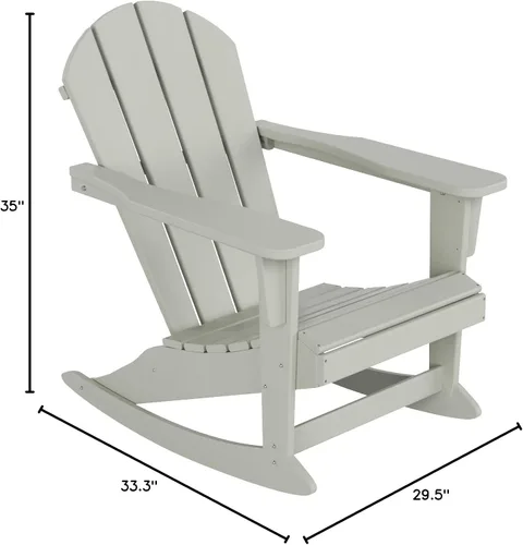 Vista 41 de WestinTrends Silla mecedora Malibu de poliéster para exterior/patio Adirondack, Negra