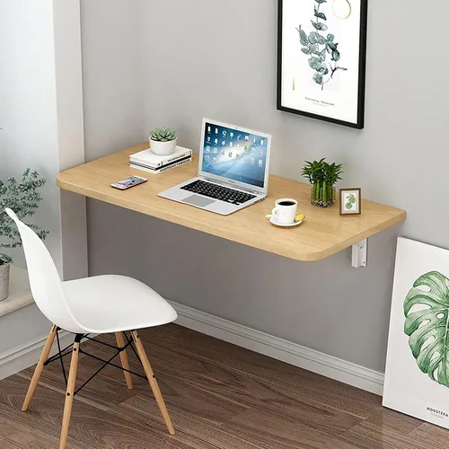 Vista 5 de Mesa de bar de desayuno, mesas plegables para montar en la pared, mesa de pared plegable para cocina, mesa de comedor con hojas de caída, mesa