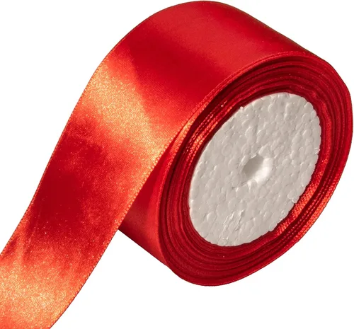 Vista 13 de Cinta de satén de 1 pulgada y 25 yardas, cinta roja para envolver regalos, manualidades, regalos, recorte, costura, decoración de fiesta de boda