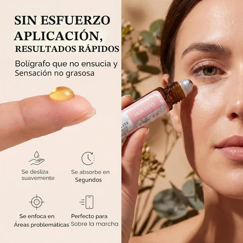 Vista 5 de Vitality Extracts Skin Envy - Suero hidratante facial, aceite de coco, colágeno, vitamina E, vegano, incienso esencial, sándalo calmante, aclarador