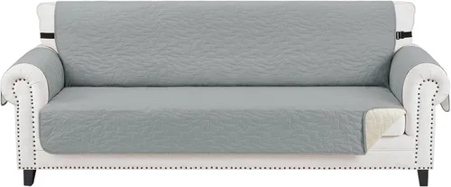 Vista 24 de CUCRAF Funda acolchada antideslizante para sofá, resistente al agua, protector de muebles para sofá de 1 cojín, apto para mascotas, funda de sofá
