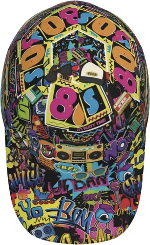 Vista 2 de Gorra de béisbol retro de los años 80 y 90 estilo de moda para hombre y mujer, gorra de béisbol ajustable