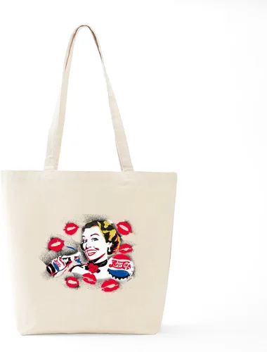Vista 100 de CafePress Pepsi Tote Bag Bolsa de lona natural, bolsa de compras de tela, Caqui