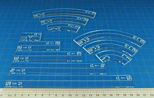 Vista 3 de LITKO Space Fighter 2nd Edition - Juego de manómetros de maniobra Herramientas de movimiento Compatible con Star Wars X-Wing Juego de 11
