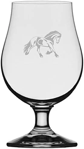 Vista 49 de Abaco Barb Body Horse - Vaso de cerveza Iona grabado (13.25 onzas)