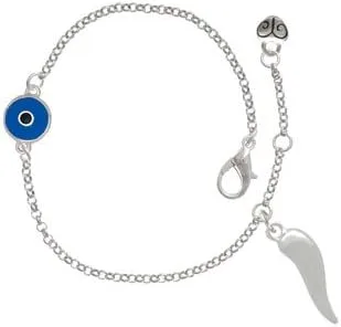 Vista 2 de Pulsera delicada de mal de ojo con cuerno italiano de buena suerte, Metal