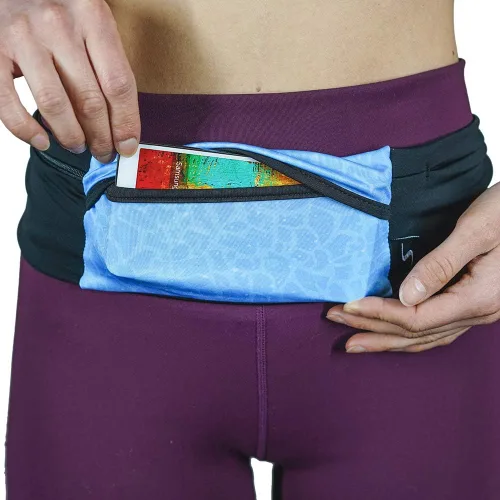 Vista 10 de Riñonera ajustable de 3 bolsillos para correr, riñonera para entrenar con respaldo resistente al sudor, soporta todos los modelos de iPhone
