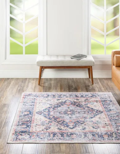 Vista 25 de Unique Loom Yara Collection - Alfombra de área Yash (2' x 3' Rectángulo, Lino Carbón/Beige)