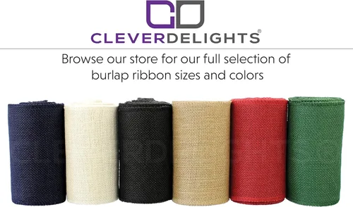 Vista 6 de CleverDelights Rollo de arpillera prémium de 6 pulgadas, 10 yardas, bordes acabados sin deshilacharse, tela de arpillera de yute