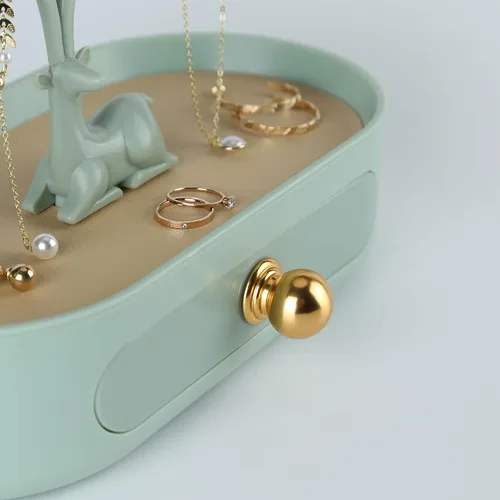 Vista 5 de MORE&LESS Antlers - Soporte de exhibición de joyería con mango de aleación de aluminio, organizador colgante de torre de árbol para anillos, aretes