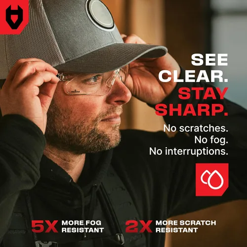 Vista 3 de NoCry Gafas de Tiro Transparentes para Hombres con Lentes Envolventes Antivaho y Resistentes a los Arañazos — Anteojos de Seguridad ANSI Z87