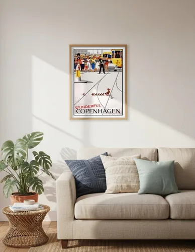 Vista 6 de Wonderful Copenhagen - Copenhagen Denmark - Mother Duck and her Ducklings Crossing the Street - Vintage Travel Poster by Viggo Vagnby c.1959