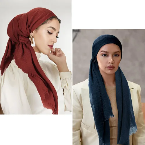 Vista 2 de DRESHOW Turbante para mujeres africanas, bufanda de pelo largo, chal hiyab para la cabeza, accesorios para el cabello